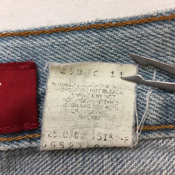 90's LEVIS 527 Jeans Men 36x30 Boot Light Wash Blue Distressed Denim Cowboy - Picture 12 of 16